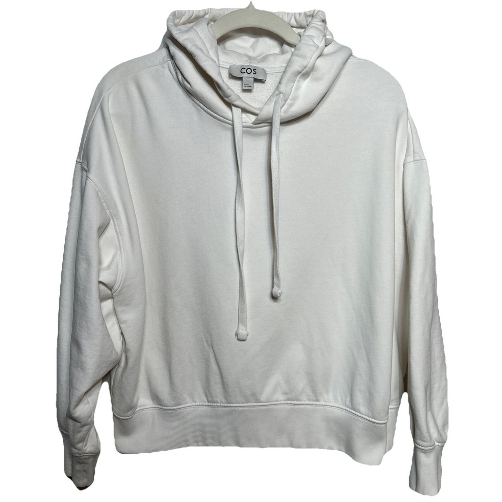 COS Oversized Hoodie Sweatshirt 100% Cotton White‎ Eur Sz Medium